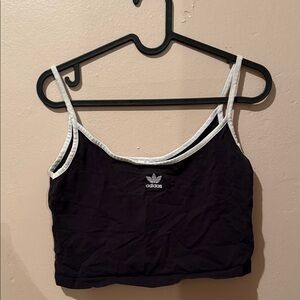 Adidas Black and White Strappy Crop Top